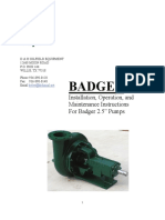 Badger: Installation, Operation, and Maintenance Instructions For Badger 2.5" Pumps