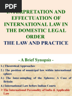 International Law & Municipal Law