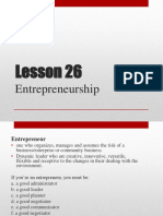 Lesson 26: Entrepreneurship