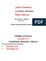 Analytical Chemistry: College of Basic Education