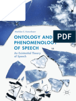 Ontology and Phenomenology of Speech An Existential Theory of Speech