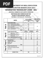 Cbse - Department of Skill Education Curriculum For Session 2020-2021