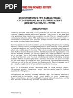 Project Report On Discontinuous Puf Panels Using Cyclopentane As A Blowing Agent