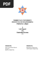 Tribhuvan University Institute of Engineering Pulchowk, Lalipur A Lab Report On Embedded System