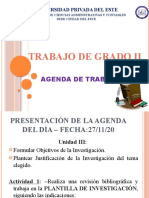 Agenda de Trabajo - Trabajo de Grado II