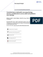 Transitioning To Telehealth Neuropsychology Service Considerations Across Adult and Pediatric Care Settings PDF