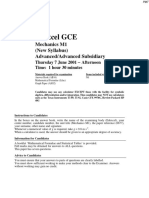 June 2001 QP - M1 Edexcel