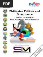 Philippine Politics and Governance: Quarter 1 - Module 6: Civil Society and Social Movement