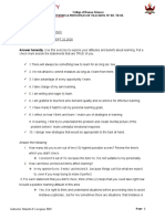 Answer Honestly. Use This Exercise To Explore Your Attitudes and Beliefs About Learning. Put A