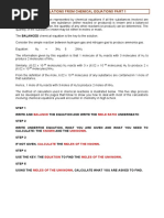 Calculations From Chemical Equations Part 1