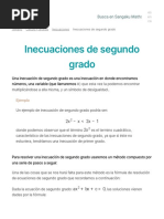 Inecuaciones de Segundo Grado