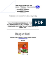 Evaluation de La Mise en Oeuvre Et Proposition Des Orientations Pour Le Passage À L'échelle Du Programme EKA y Compris L'informatisation de L'etat Civil - 2009