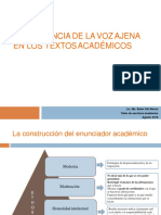 Inclusión de La Voz Ajena en Los Textos Académicos PDF