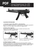 Instructional Supplement For SP5 Magazine Release and Parts Lists