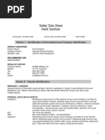 Safety Data Sheet Hand Sanitizer: Section 1 - Identification of The Substance and Company Identification