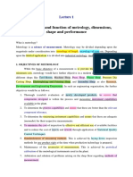 Lecture 1 Metrology English PDF