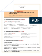 Les Possessifs Exercices Et Corrige