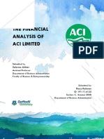 The Financial Analysis of Aci Limited: Sabrina Akhter