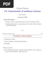 Control Theory - : C3. Linearization of Nonlinear Systems