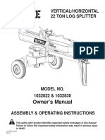 Owner's Manual: Vertical/Horizontal 22 Ton Log Splitter