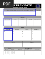 Star Trek Fate: Quick-Play Character Sheet