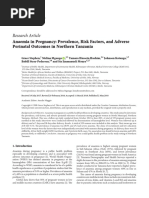 Research Article: Anaemia in Pregnancy: Prevalence, Risk Factors, and Adverse Perinatal Outcomes in Northern Tanzania