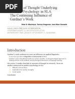 Macintyre, Gregersen & Dewaele (AAAL 2018) Currents of Thought Underlying Positive Psychology in SLA