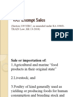 VAT Exempt Sales