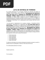 Entrega de Terreno