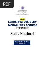 Learning Delivery Modalities Course: Study Notebook