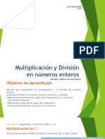 Matemáticas 1°m Números Enteros Mult. y División