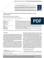 A Review On Modelling Techniques For Formability Prediction of Sheet Metal Forming