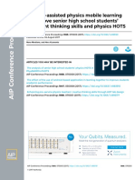 Android-Assisted Physics Mobile Learning To Improve Senior High School Students' Divergent Thinking Skills and Physics HOTS