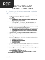 Banco de Preguntas Parasitologia General