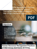 Human Resource Management Practices and Employee Satisfaction Level On Training and Development Program of Well Group