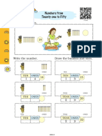 Numbers From Twenty-One To Fifty: Fill in The Blanks