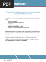 Three Essentials To Package, Structure, and Price Your Programs and Services by Ted Mcgrath: Worksheet