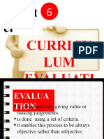 Chapt Er: Curricu LUM Evaluati ON