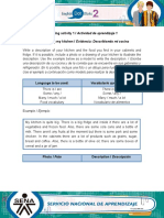 Learning Activity 1 / Actividad de Aprendizaje 1 Evidence: Describing My Kitchen / Evidencia: Describiendo Mi Cocina