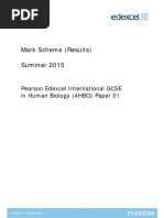 Mark Scheme (Results) Summer 2015: Pearson Edexcel International GCSE in Human Biology (4HBO) Paper 01