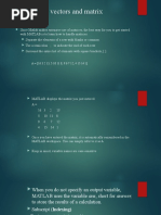 4 Working With Matrices and Arrays