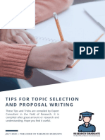 Tips For Topic Selection and Proposal Writing