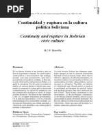 H.C.F. Mansilla - Continuidad y Ruptura en La Cultura Polìtica Boliviana PDF