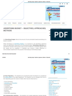 Advertising Budget - Objectives, Approaches, Methods - BBA - Mantra PDF