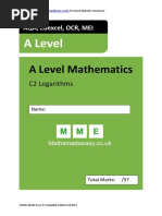 C2 A Level Maths Logarithms Questions AQA OCR Edexcel and MEI