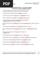 Verb Tenses in Second Conditional Sentences