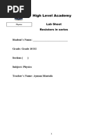 4.2 Electrical quantities-Current-EMF-Resistance-Power-Lab Sheet