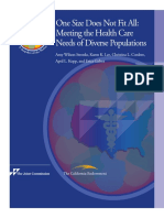 One Size Does Not Fit All: Meeting The Health Care Needs of Diverse Populations