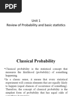 Unit 1 Review of Probability and Basic Statistics