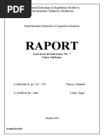 Raport: Ministerul Educaţiei Al Republicii Moldova Universitatea Tehnică A Moldovei